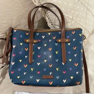 Fossil Hearts Handbag Shoulder Bag Crossbody Tote 😍